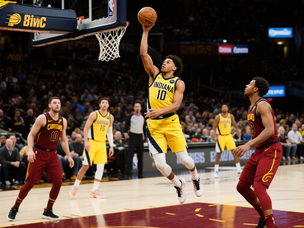 哈利伯顿巧妙假动作上篮得手,步行者15-4攻势领先骑士10分 在NBA赛场上,每一次精彩的进攻和防守都